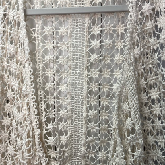 It's Our Time Ivory Crochet Vest with Fringe size XS - Picture 2 of 9